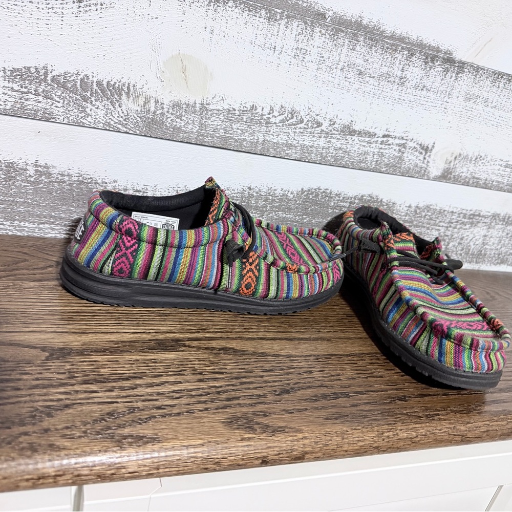 Hey Dude Kids' Colorful Striped Moccasins - Picture 4 of 5